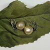 Vintage Kenneth Jay Lane KJL Faux Pearl Clip Earrings Silver Tone Designer Sign