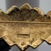 BRO-00031 Vintage Monet Geometric Stacked Rhombus Brooch, Gold Tone Concentric Squares Modernist Pin