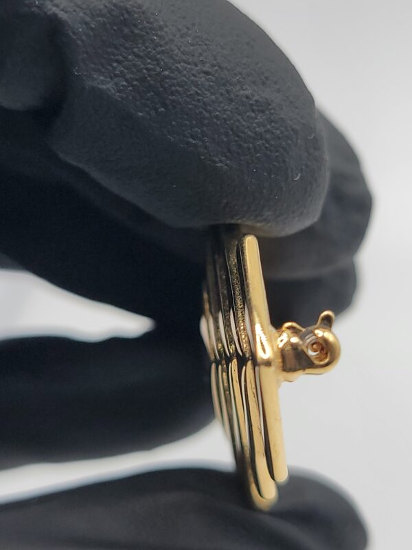 BRO-00031 Vintage Monet Geometric Stacked Rhombus Brooch, Gold Tone Concentric Squares Modernist Pin