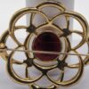 Monet Burgundy Faceted Accent Openwork Flower Brooch