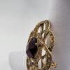 Monet Burgundy Faceted Accent Openwork Flower Brooch