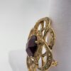 Monet Burgundy Faceted Accent Openwork Flower Brooch