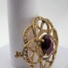 Monet Burgundy Faceted Accent Openwork Flower Brooch