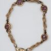 BRA-00005 (1) Vintage 1/20 12K Gold Filled light purple Glass Station Bracelet