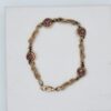 BRA-00005 (7) Vintage 1/20 12K Gold Filled light purple Glass Station Bracelet