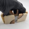 Chunky Cream Resin Natural Wood Inlay Stretch Bracelet