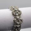 BRA-00010 (3) Weiss Clear Glass Rhinestone Bow Link Bracelet in Silver Tone