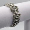 BRA-00010 (5) Weiss Clear Glass Rhinestone Bow Link Bracelet in Silver Tone