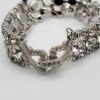 BRA-00010 (7) Weiss Clear Glass Rhinestone Bow Link Bracelet in Silver Tone