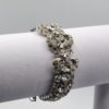 BRA-00010 (9) Weiss Clear Glass Rhinestone Bow Link Bracelet in Silver Tone