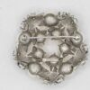 BRO-00002 (1) Sarah Coventry Alaskan Summer Faux Pearl and Blue Bead Wreath Brooch
