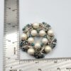 BRO-00002-me Sarah Coventry Alaskan Summer Faux Pearl and Blue Bead Wreath Brooch