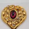 BRO-00005 (5) Christian Lacroix Noël 91 Heart Brooch Red Glass