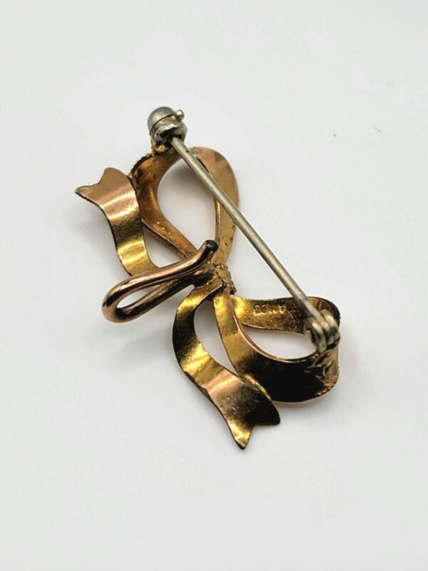 Vintage AMCO 1/20 10K Gold Filled Bow Brooch