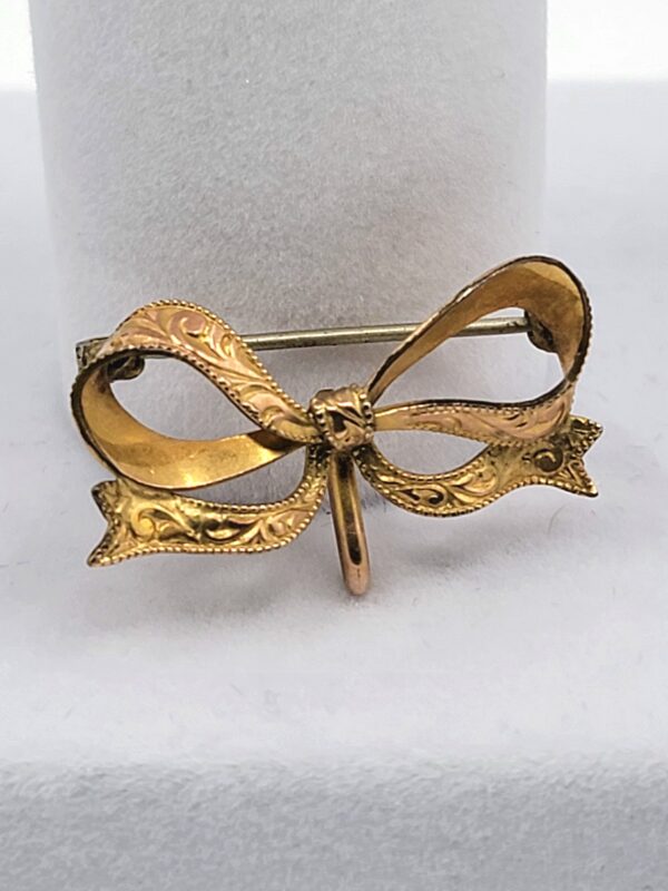 Vintage AMCO 1/20 10K Gold Filled Bow Brooch