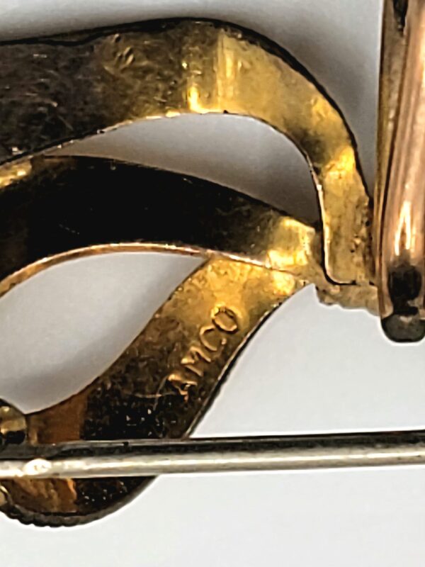 Vintage AMCO 1/20 10K Gold Filled Bow Brooch