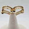 CARLA 12K Gold-Filled Open Heart Brooch with Green Oval Accent