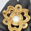 Vintage Black and White Faux Pearl Floral Brooch