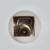 Hogan-Bolas Modernist Square Brooch with Raised Gold-Tone Arches