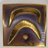 Hogan-Bolas Modernist Square Brooch with Raised Gold-Tone Arches