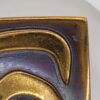 Hogan-Bolas Modernist Square Brooch with Raised Gold-Tone Arches