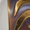 Hogan-Bolas Modernist Square Brooch with Raised Gold-Tone Arches