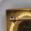 Hogan-Bolas Modernist Square Brooch with Raised Gold-Tone Arches