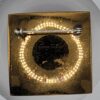 Hogan-Bolas Modernist Square Brooch with Raised Gold-Tone Arches