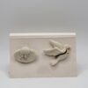 Lenox White Porcelain Dove and Hat Brooch Pin Set on Card