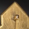 Vintage Monet White Cabochon Geometric Gold Tone Brooch