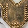 Vintage Monet White Cabochon Geometric Gold Tone Brooch