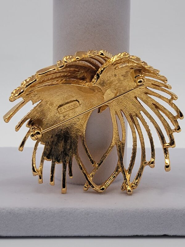 Vintage Signed Monet Gold Tone Spray Brooch