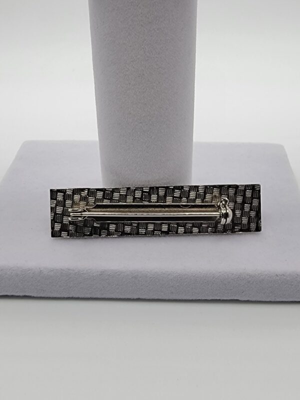 BRO-00020 (4) Art Deco Revival Green Enamel Geometric Bar Brooch