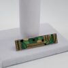 BRO-00020 (6) Art Deco Revival Green Enamel Geometric Bar Brooch