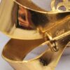 BRO-00021 (6) Vintage Coro Burgundy Rhinestone Gold Tone Bow Brooch