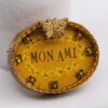 Maximal Art Mon Ami Amber-Tone Oval Butterfly Brooch