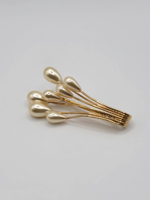 Vintage Napier Gold Tone Faux Pearl Spray Brooch