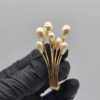 Vintage Napier Gold Tone Faux Pearl Spray Brooch