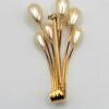 Vintage Napier Gold Tone Faux Pearl Spray Brooch