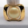BRO-00037 (6) Ginnie Johansen Faux Pearl Geometric Gold-Tone Brooch