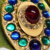 Kenneth Jay Lane Multicolor Cabochon Oval Drop Clip Earrings