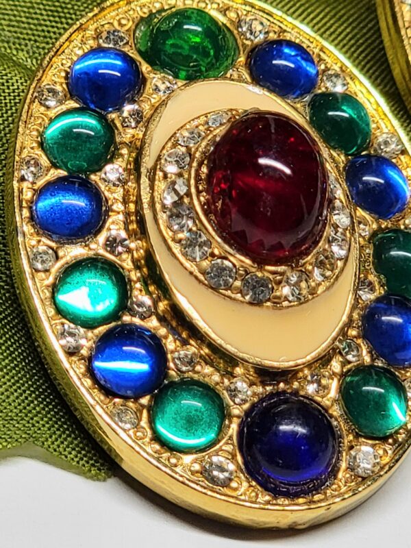 Kenneth Jay Lane Multicolor Cabochon Oval Drop Clip Earrings
