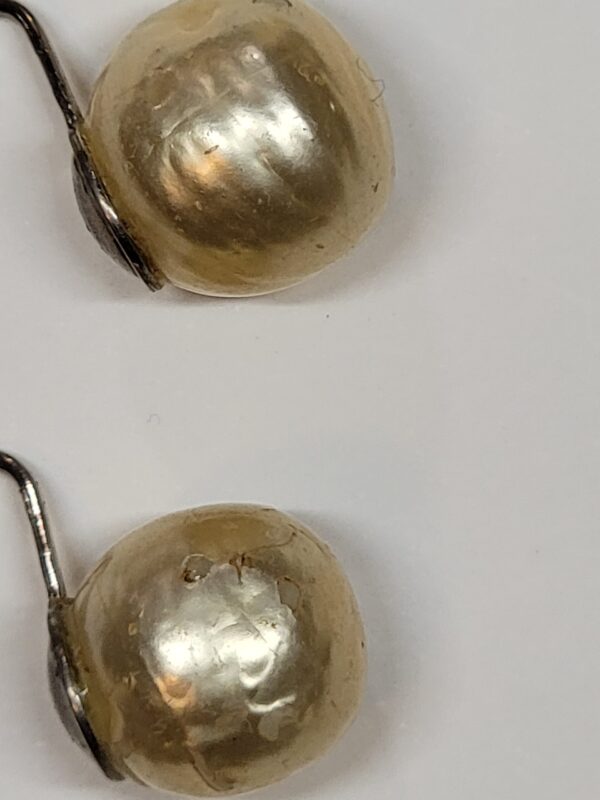 Kenneth Jay Lane Rounded Faux Pearl Clip Earrings with Coating Loss