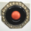 EAR-00006 (14) (1) Attributed Kenneth Jay Lane Coral-Orange Octagon Clip Earrings