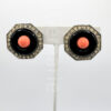 EAR-00006 (15)-EDITED Attributed Kenneth Jay Lane Coral-Orange Octagon Clip Earrings