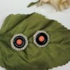 EAR-00006 (2) Attributed Kenneth Jay Lane Coral-Orange Octagon Clip Earrings