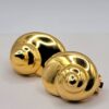 EAR-00007 (13) Attributed Kenneth Jay Lane Gold-Tone Spiral Dome Clip Earrings