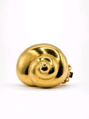 Attributed Kenneth Jay Lane Gold-Tone Spiral Dome Clip Earrings
