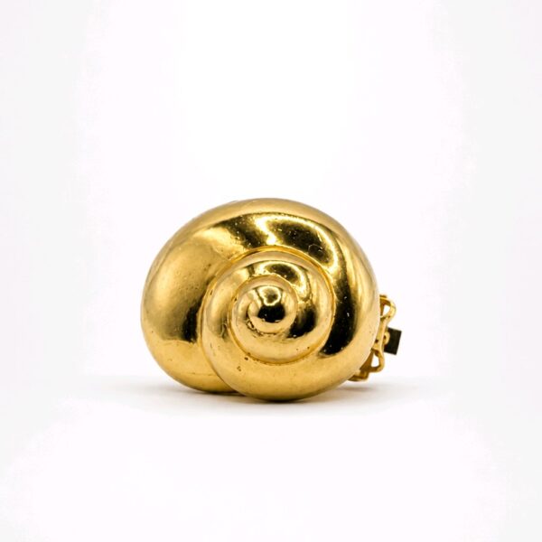 EAR-00007-web Attributed Kenneth Jay Lane Gold-Tone Spiral Dome Clip Earrings