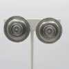 Ben Amun Silver Tone Round Medallion Clip Earrings Vintage